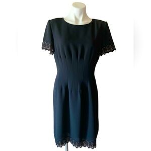 Vintage Donna Morgan Women’s Classic Black Lace Sleeve Knee Length Dress Size 10